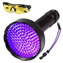 UV Torch,Newest 128 LEDs UV Black Light for Pet Urine Detector, 395nm UV Flashlight with UV Protection Glasses,Ultraviolet Inspection for Dog