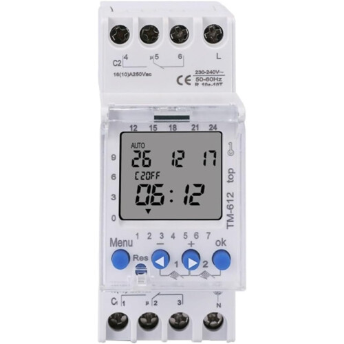 7 Day Programmable Digital Timer Switch 220V Dual Channel LCD Display DIN Rail Time Relay 2