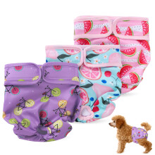 Reusable Dog Nappies 3pcs, Super Absorbent Dog Period Pants for Female, Washable Dog Diapers Puppy Sanitary Wraps Panties, Adjustable Dog Pants Dog