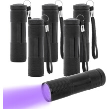 Xaztr 9 LED UV Black Light Flashlight With 395nm Ultraviolet Torch for Detecting Pets Urine and Stains - 6 Piece Set