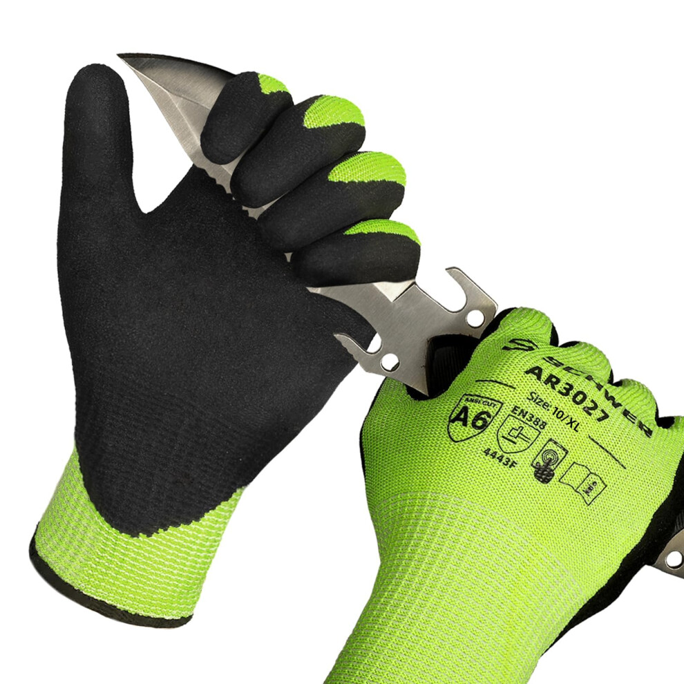 12 Pairs Xxl Cut Resistant Work Gloves Ansi A6 With Touchscreen Fingertips For Construction And Woodworking 9070919386688