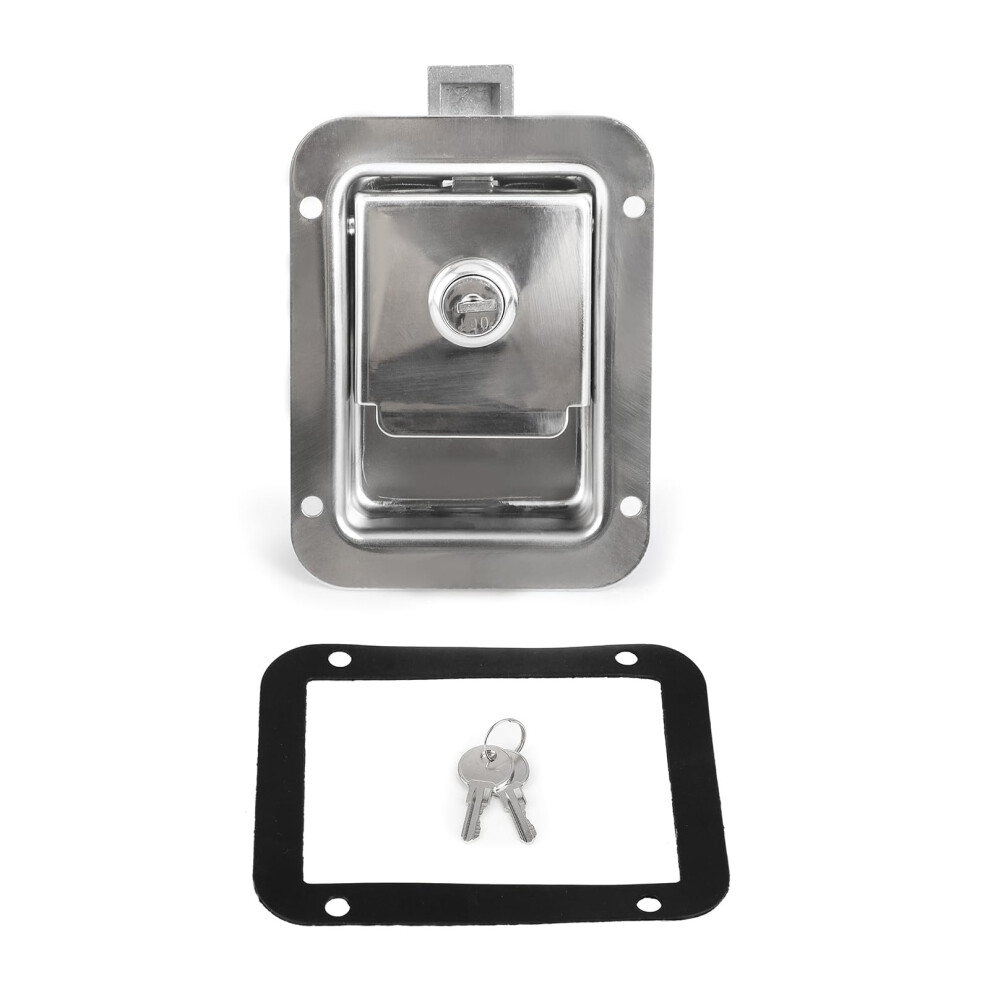 Trailer Door Latch Stainless Steel Paddle Handle Lock 4.7X4in Toolbox Latch With Keys 9070919386824