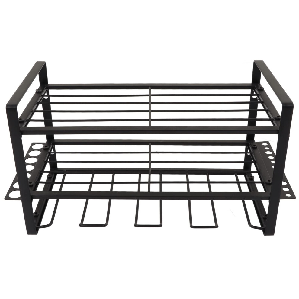 Huaosn Wall Mounted Power Tool Organizer With Floating Drill Rack And Accessory Shelf For Garage Storage 9070919386831