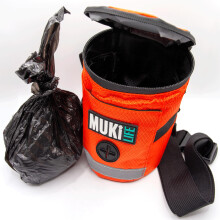 MUKi Life dog walking waste carrier pouch with odour proof zipper - for poop, treats, bags and balls - easy clean removable liner, For Small to Medium