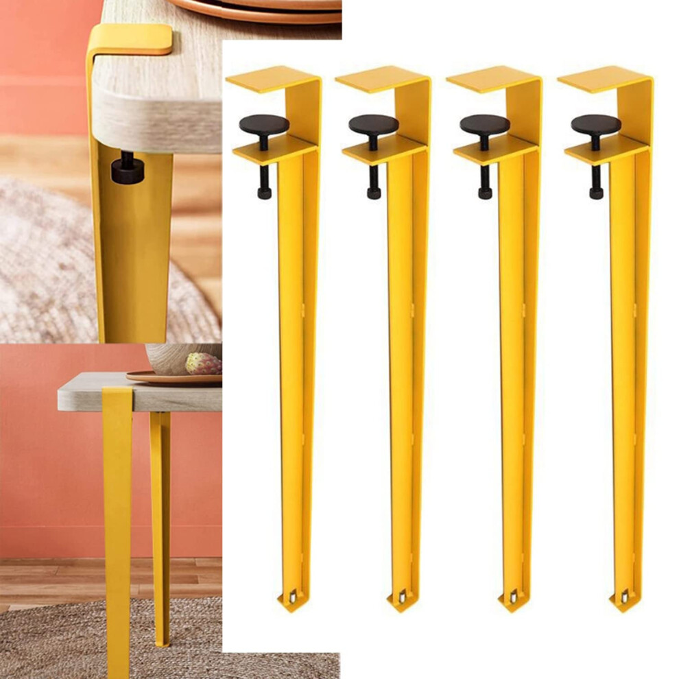 Adjustable Clamp On Metal Table Legs 45Cm Black Fshape Nodrill Diy Furniture Desk Legs Set Of 4 9070919386886