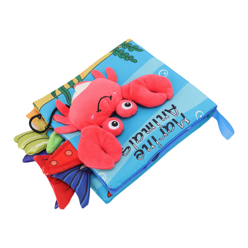Baby Cloth Book with Rich Patterns, Soft Colors, Crinkle Fabric & Tails for Infants