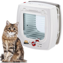 Ferplast Swing Microchip Universal Cat Flap for Dogs and Cats - 4 Closing Modes - Wind-Stopper System - Closing Shock Absorber - Magnetic