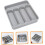 Expandable Silverware Drawer Organizer with MultiCompartment Layout for Kitchen Utensil Storage Tray Grey 3