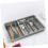 Expandable Silverware Drawer Organizer with MultiCompartment Layout for Kitchen Utensil Storage Tray Grey 4