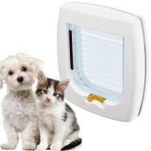 Ferplast Swing 1 Universal Cat Flap for Dogs and Cats - 2 Selectable Closing Modes - Magnetic Anti-Oscillation - Transparent Door - White
