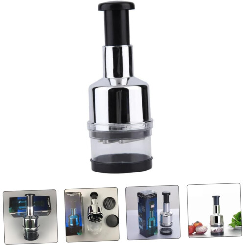 Garlic Press and Vegetable Chopper Stainless Steel MultiPurpose Tool for Quick Mincing and Dicing 1