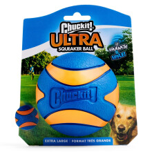 ChuckIt! Ultra Squeaker Ball Dog Toy, Durable High Bounce Floating Rubber Squeaky Dog Ball, Launcher Compatible Toy For Dogs, 1 Pack, X-Large