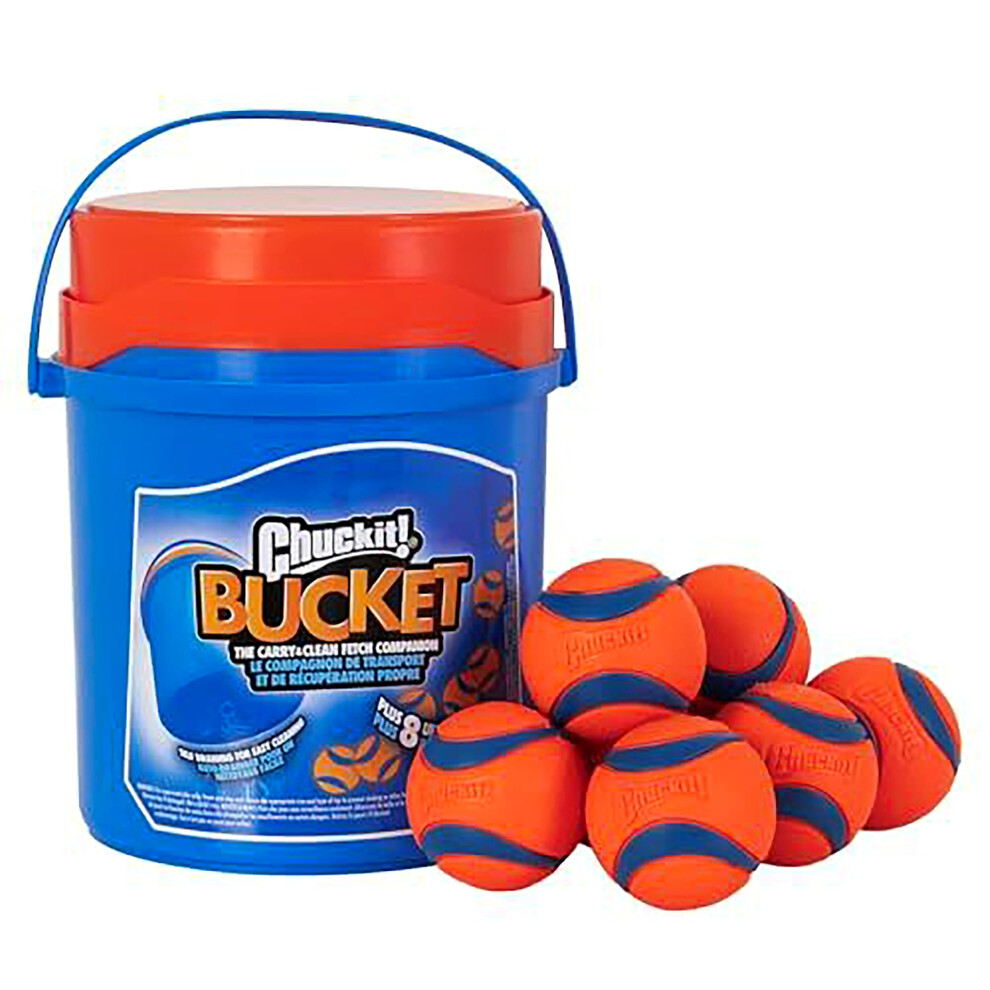 Chuckit! Ultra Ball Dog Toy Chuckit Bucket Durable Rubber Dog Ball And Bucket High Bounce Floating Chuck It Launcher Compatible Toy Balls For Dogs