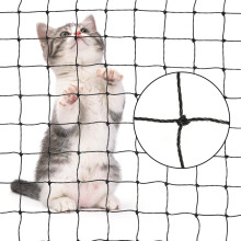 YALYAYA Cat Netting with Steel Wire - Reinforced Anti-Chew Balcony Mesh,Included Fastening Set, Invisible &Weatherproof, Net Ideal for Cat Enclosures