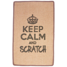 Wouapy Rectangle scratching mats in sisal, design scratcher with grey writing,