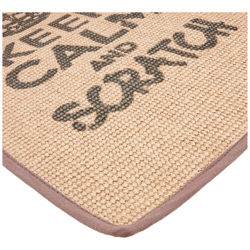 Wouapy Rectangle scratching mats in sisal, design scratcher with grey writing, 2