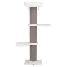 TRIXIE Acadia Gray/White Designer Wall Mounted Cat Tower, with Oversized Scratching Post, Three Platforms, Removable Bed, Brackets Included,