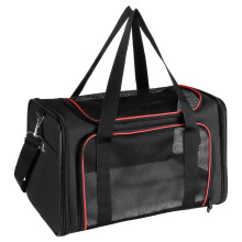 X-ZONE PET Airline Approved Pet Carriers,Soft Sided Collapsible Pet Travel Carrier for Medium Cats and Puppy (Medium, black&red)