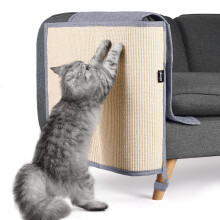 NATUYA Cat Scratch Furniture Protector Mat - Natural Sisal Sofa Shield Scratching Pad for Cats - Cat Scratch Deterrent Couch Sofa Chair (Light gray,
