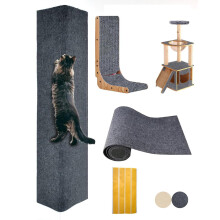 MIAOGE? 78.7"x15.7" Trimmable Self-Adhesive Scratch Mat, Cat Scratching Carpet Rug, Cat Tree Replacement (Dark Gray-1PCS)