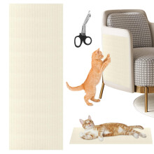 Cat Scratching Mat, 200?40 cm Self Adhesive Cat Scratching Board, Trimmable cat Scratch Pad, Anti Scratch Furniture Protector for Walls Floors Sofas,