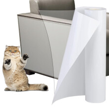 Cat Scratch Sticky Paws Tape, 20cm x 5m, Door Protector from Dog Scratching, Cat Anti Scratch Tapes, Transparent Cutting Anti Scratchs Furniture