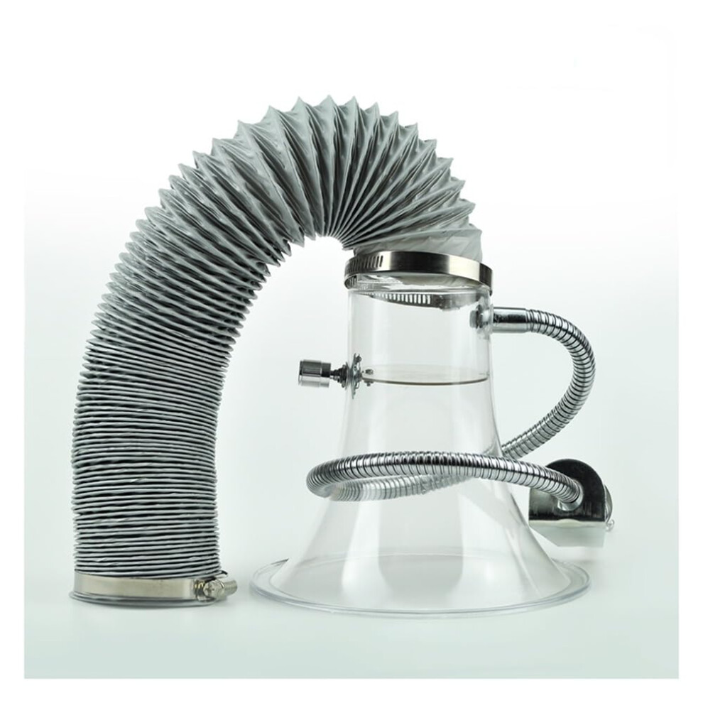 Adjustable Soldering Fume Extraction Hood With Flexible Hose And Transparent Pc Smoke Shield 9113335339385