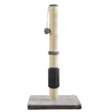 LOS ANDES 80cm Tall Cat Scratching Post with Self Comb Grooming Brush, Sturdy Natural Sisal Cat Scratcher with Teasing Hanging Ball for Indoor Small