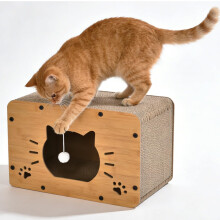 Gezipvn Cat House for Indoor Cat scratch board - Pet shelter with Sisal Hemp Ball and Scratch Board
