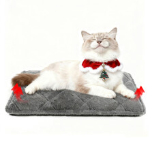 MORA PETS Plush Self Heating Cat Bed Thicker Heated Pet Mat Ultra-Soft Fleece Pet Heating Pad Self Warming Cat Pad for Kittens Indoor Outdoor,
