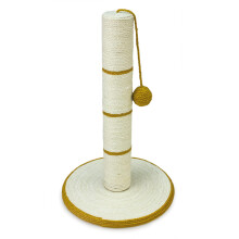 ARQUIVET Post scratcher for cats with ball - Cat Stratches - Cat Scratch - Sharpen cats for cats - white and gold - 30 x 30 x 46 cm - cat toys