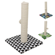 Croci Optical Basic - Scratching Post for Adult, Large and Small Cats, Mat with Tree and Rope with Cat Calming Toy Ball, Cardboard