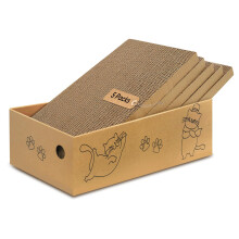 AGYM Cat Scratcher Cardboard Box for Indoor Cats 5 Packs in 1, Cat Scratching Pad Cardboard Box for Indoor Cats and Kitten, Large Size Cat Scratch Pad