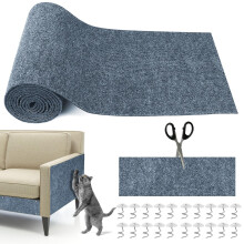 300?40cm Self Adhesive Cat Scratching Mat, Cat Scratch Protectors for Sofa, Anti Scratch Furniture Protector, DIY Cuttable Scratch Pad 20 Screws for