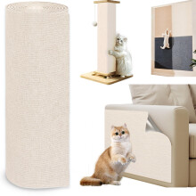 Jyvex 40x300cm Self Adhesive Cat Scratching Mat, DIY Cats Scratch Mat, Trimmable Sofa Cat Scratch Protector, Prevent Cats Scratching Furniture