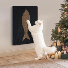 Ownpets Wall-Mounted Cat Scratcher, 44cm x 34cm, Adhesive Cat Wall Scratch Mat Furniture Protector for Floor, Glass, Wood, Includes 4 Velcro Strips,