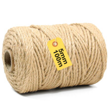 100m Natural Sisal Rope for Cat Scratching Posts - 5mm Thick, Durable & Eco-Friendly | Multipurpose for DIY Cat Trees, Gardening, Craft Projects