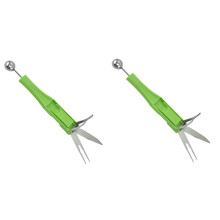 4 in 1 Stainless Steel Fruit Scooper and Melon Baller with Ergonomic Grip for MultiPurpose Use