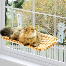 Cat Window Hammock Bed - Foldable Window Perch 54x30cm with Powerful Suction Cup up to 18kg, Cat Hammock for Indoor Cats with Reversible Washable