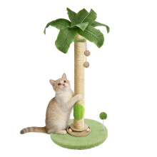 HOMYHANDS Cat Scratching Post 80CM Cat Scratcher Tall Scratching Posts for Indoor Cats with Bell Ball And Interactive Wooden Ball for Kittens Adults