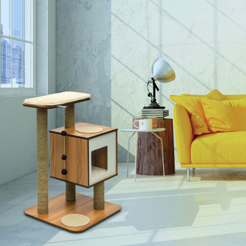 Catit Vesper V-Base Walnut, Cat Furniture Tree 1