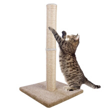 Dimaka Tall Carpet Cat Scratching Post for Large Cats, 74cm Natural Sisal Rope Post Tree with Stable Heavy Base, Scratcher Post for Indoor Cats