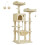 FEANDREA FEANDREA Cat Tree, Stable Cat Tower, 2 Plush Perches, 143cm, Beige PCT15BE 1