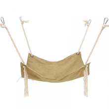 DONGKER Cat Cage Hammock, Double Sided Pet Swing Hanging Nest,Cotton Linen Breathable with 4 Hooks for Less Than 7Kg/15 Lbs Cats Kittens Rabbits