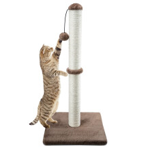 Dimaka 74 cm Tall Cat Scratching Post, Claw Scratcher with Sisal Rope and Covered with Soft Smooth Plush, Vertical Scratch [Full Strectch], Modern