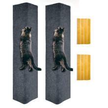 MIAOGE? 78.7"x15.7" Trimmable Self-Adhesive Scratch Mat, Cat Scratching Carpet, Cat Tree Replacement (Dark Gray-2PCS)