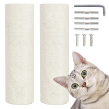 Pinkgarden Thick Natural Sisal Replacement Cat Scratching Post - 15.7" Length, 4.5" Thick, 2Pcs M8 Cat Scratch Post Refill Poles, Ideal for