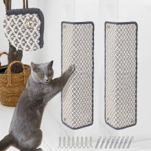 JanYoo Cat Scratching Mat, Sisal Cat Scratcher Mats, Anti Scratch Floor Scratching Pad for Wall Floor Sofa Couch Carpet Doors Bed, 60 x 25CM (2 Pcs,