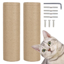 Pinkgarden Thick Natural Sisal Cat Replacement Scratching Post - 15.7" Length, 4.5" Thick, 2Pcs M8 Cat Scratch Post Refill Poles, Ideal for