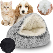 Umllpet Kitten Bed for Small Cat Cave, Pet Sleeping Bag Indoor, Soft Plush Warm Winter Pet Bed, Cat Cave, Cat Cave for Cats, 50 x 50 cm for Cats and